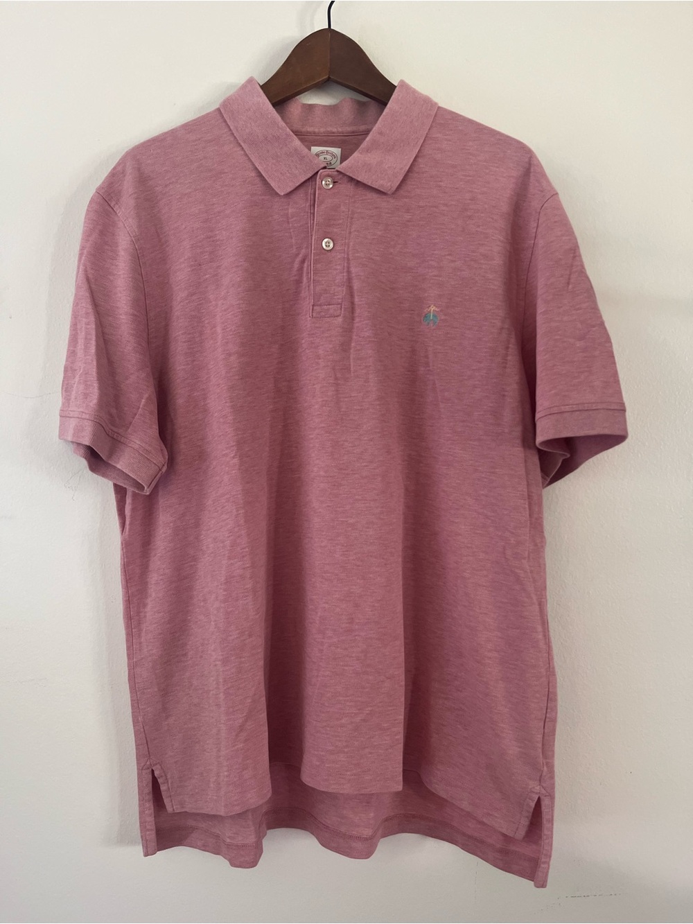 Brook Brothers Polo Supima Cotton Stretch Heathered Red Golf Summer Mens Size XL